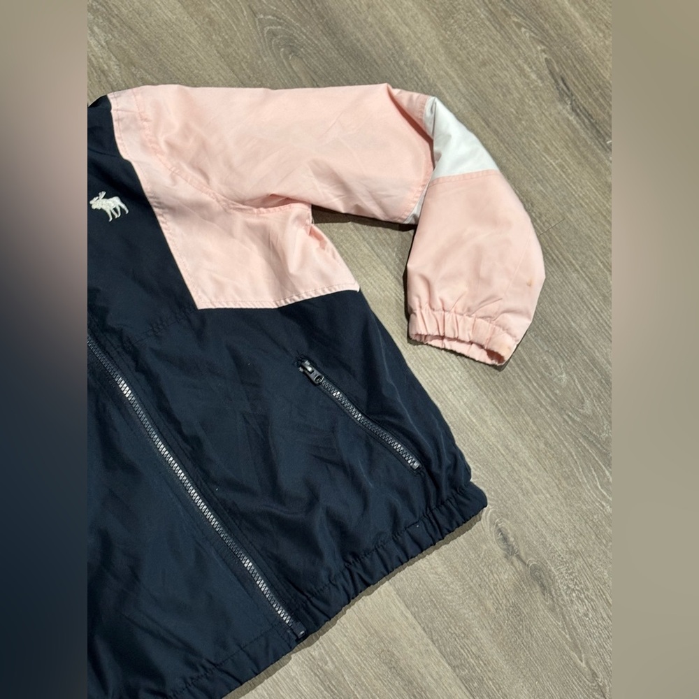 Abercrombie & Fitch Girls Size 9 10 Lined Windbreaker Jacket Blue Pink - Picture 4 of 14